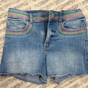 GAP Blue Jean Shorts with Rainbow Trim